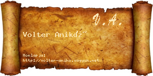 Volter Anikó névjegykártya